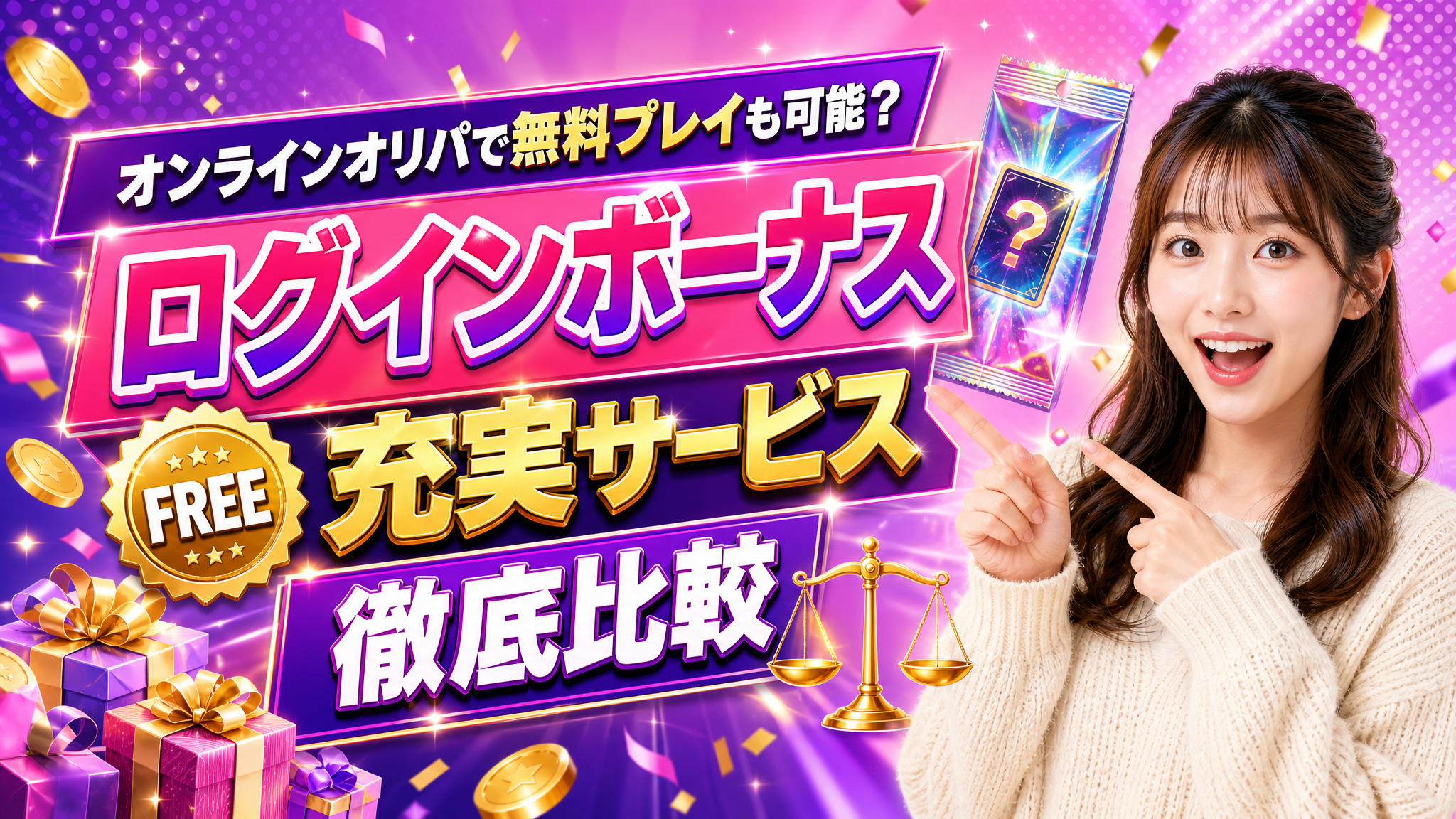 オンラインオリパで無料プレイも可能?ログインボーナスが充実したサービスを徹底比較